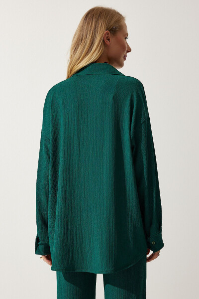 Comfortable Knit Shirt and Pants Set DARK GREEN - 5