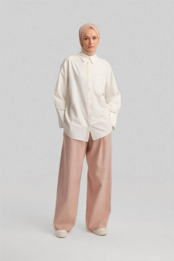 Comfortable, striped pants. 24Y2629, terracotta color. - 7