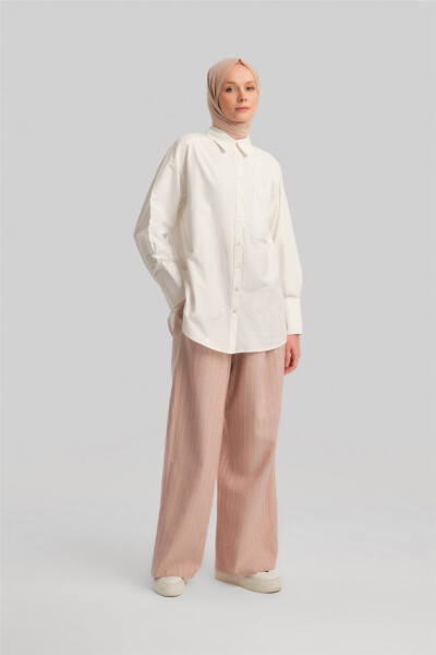 Comfortable, striped pants. 24Y2629, terracotta color. - 2