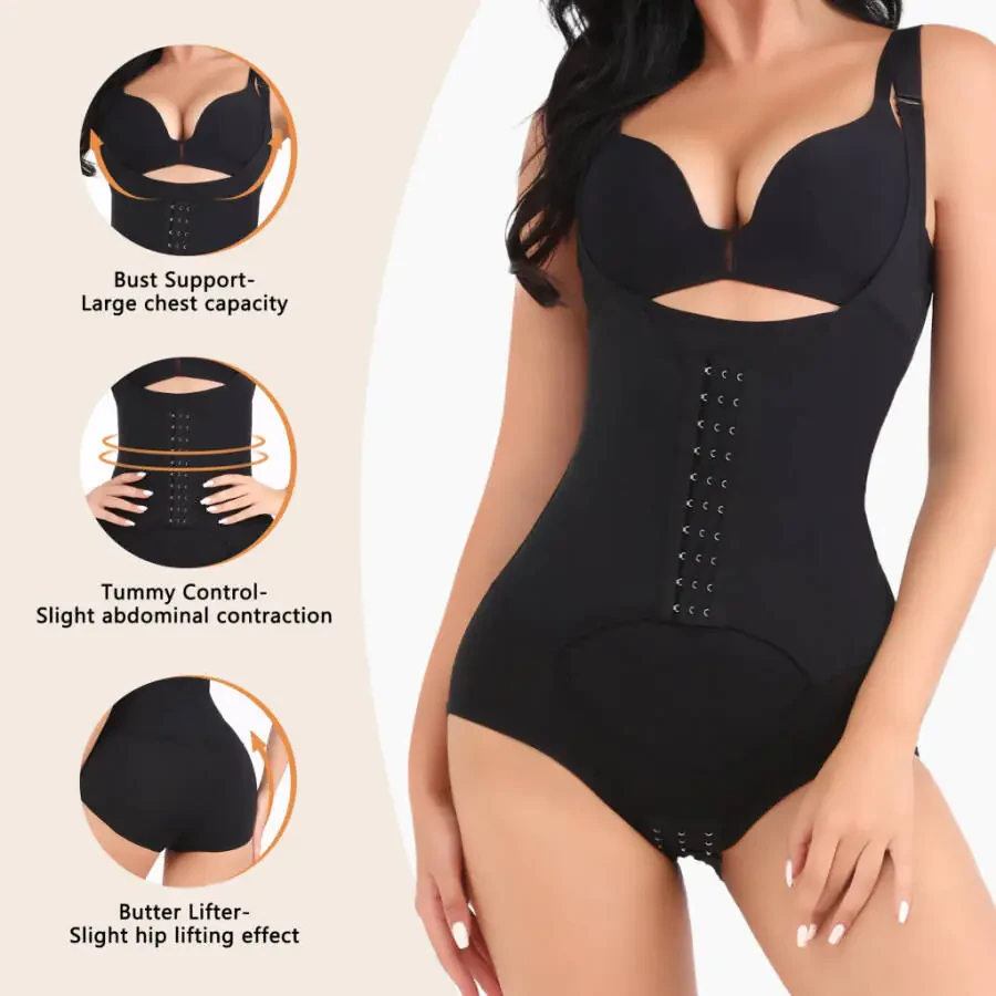 COMFREE Women's Waist Trainer Shapewear Tummy Control Corset Full Body Shaper Cincher Tank Top with Adjustable Straps- - 3