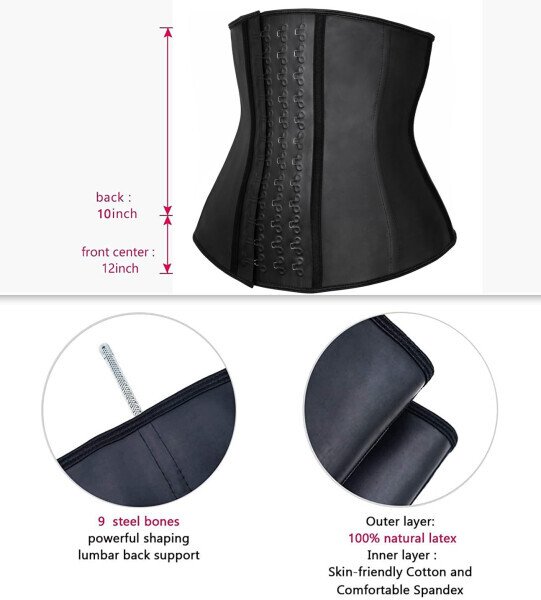 COMFREE Fajas Colombianas Reductoras ClASSIC Latex Waist Trainer for Women Long Torso Cincher Corsets Body Shaper- - 4