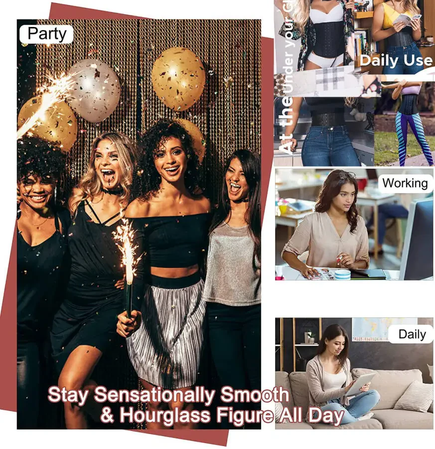 COMFREE Kolumbiyalik Belni Ingizlovchi Klassik Lateks Korset Ayollar Uchun Uzun Tana Torso Shaper - 6