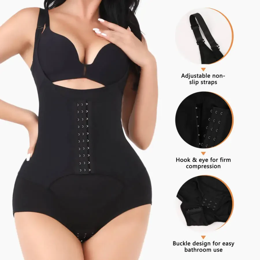 COMFREE Women's Waist Trainer Shapewear Tummy Control Corset Full Body Shaper Cincher Tank Top with Adjustable Straps - 4