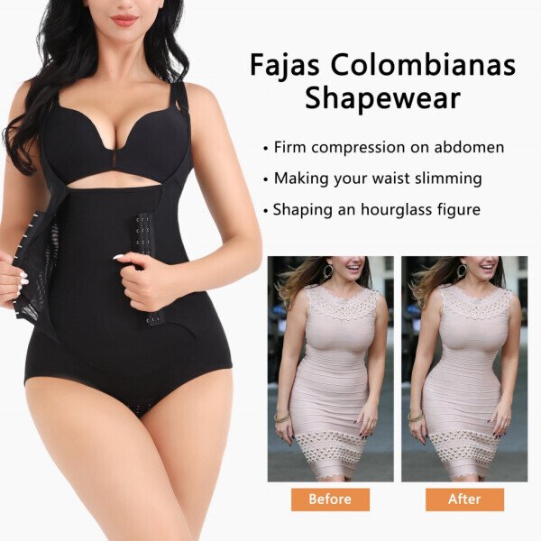 COMFREE Women's Waist Trainer Shapewear Tummy Control Corset Full Body Shaper Cincher Tank Top with Adjustable Straps - 5