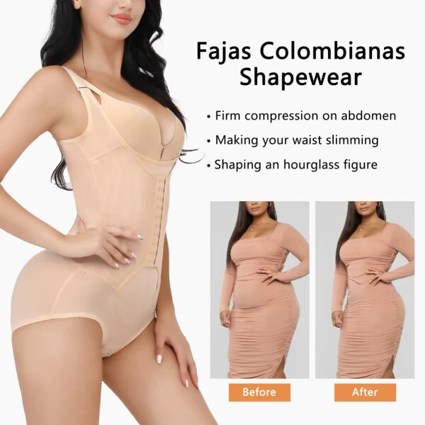 COMFREE Women's Waist Trainer Shapewear Tummy Control Corset Full Body Shaper Cincher Tank Top with Adjustable Straps - 5