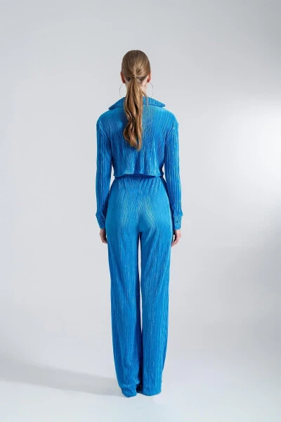 Comfy Crop Shirt Blue - 4