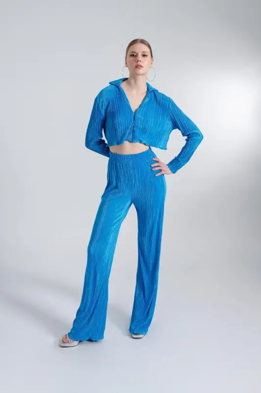 Comfy Crop Shirt Blue - 2