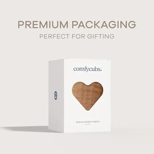 Comfy Cubs Baby Hooded 9 Layer Muslin Cotton Towel for Kids, Large 32” x 32”, Ultra Soft, Warm, and Absorbent. Baby Essentials Bath Towels, Cute Unisex Cover for Girls and Boys (Pack of 1, Caramel) - 4