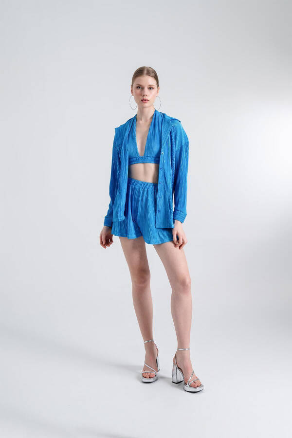 Comfy Oversize Shirt Blue - 3