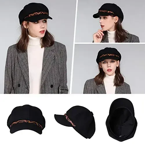 Comhats Wool Fashion Newsboy Hats for Women Winter Warm Pageboy Cabbie Cap Beret - 5