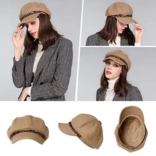 Comhats Wool Fashion Newsboy Hats for Women Winter Warm Pageboy Cabbie Cap Beret - 5