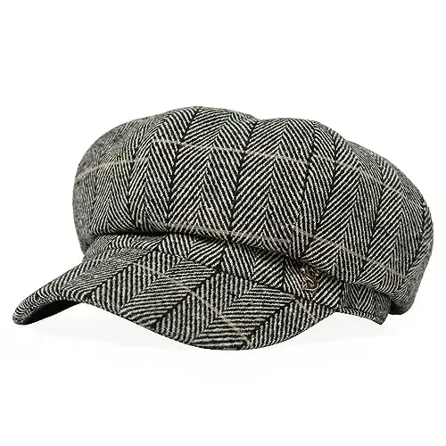 Comhats Wool Fashion Newsboy Hats for Women Winter Warm Pageboy Cabbie Cap Beret 