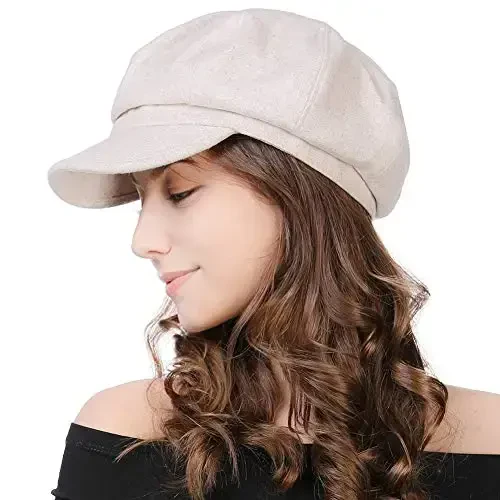 Comhats Wool Fashion Newsboy Hats for Women Winter Warm Pageboy Cabbie Cap Beret - 1