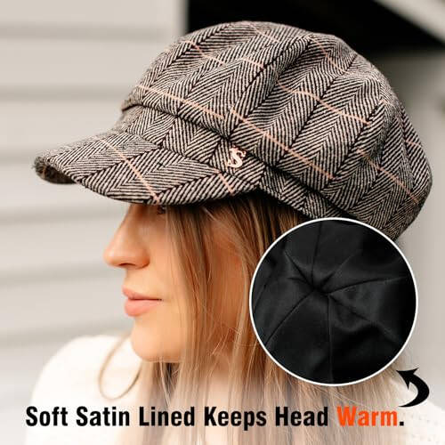 Comhats Womens Merino Fashion Newsboy Hats Wool Visor Beret Cabbie Cap Ladies - 14