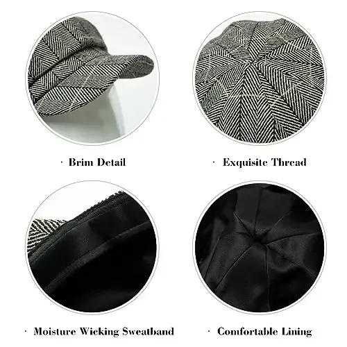 Comhats Womens Merino Fashion Newsboy Hats Wool Visor Beret Cabbie Cap Ladies - 6