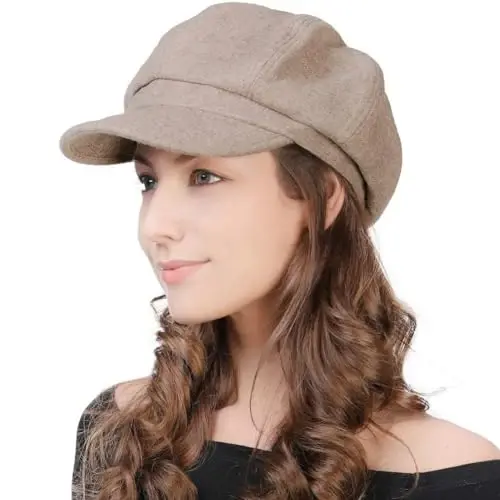 Comhats Wool Fashion Newsboy Hats for Women Winter Warm Pageboy Cabbie Cap Beret - 1