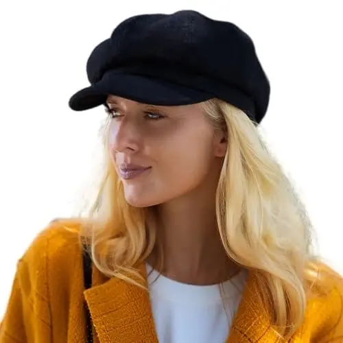 Comhats Wool Fashion Newsboy Hats for Women Winter Warm Pageboy Cabbie Cap Beret - 1