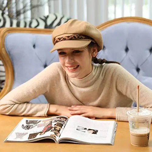 Comhats Wool Fashion Newsboy Hats for Women Winter Warm Pageboy Cabbie Cap Beret - 2