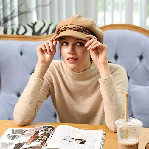 Comhats Wool Fashion Newsboy Hats for Women Winter Warm Pageboy Cabbie Cap Beret - 3