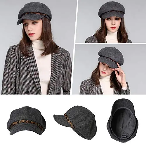 Comhats Wool Fashion Newsboy Hats for Women Winter Warm Pageboy Cabbie Cap Beret - 4