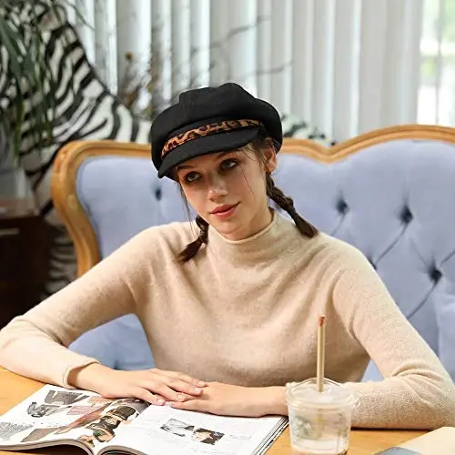 Comhats Wool Fashion Newsboy Hats for Women Winter Warm Pageboy Cabbie Cap Beret - 2