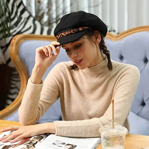 Comhats Wool Fashion Newsboy Hats for Women Winter Warm Pageboy Cabbie Cap Beret - 3