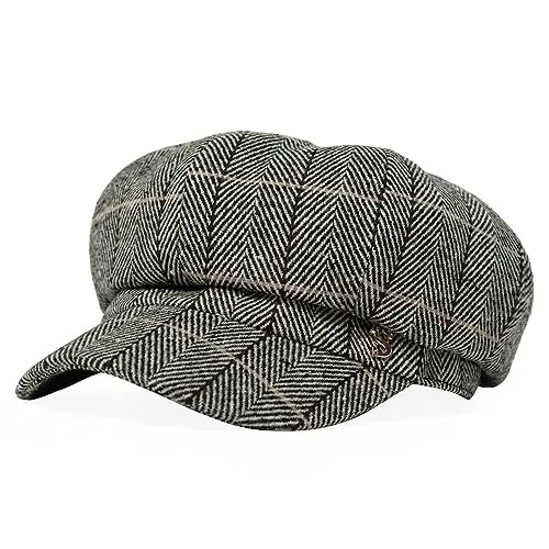 Comhats Wool Fashion Newsboy Hats for Women Winter Warm Pageboy Cabbie Cap Beret - 1