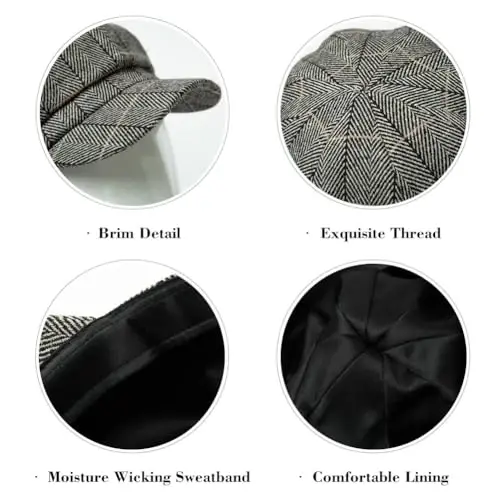 Comhats Wool Fashion Newsboy Hats for Women Winter Warm Pageboy Cabbie Cap Beret - 6