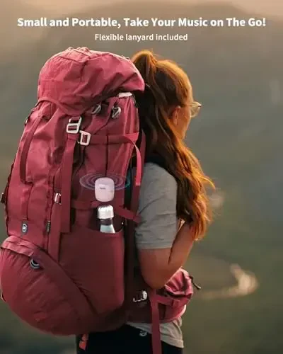 comiso Small Speaker, IPX7 Suv o‘tkazmaydigan Bluetooth karnay Stereo ovoz va kuchli bas bilan, Qo‘lsiz qo‘ng‘iroq bilan mini karnaylar, Dush, ichki va tashqi makon uchun portativ karnaylar, Erkaklar, ayollar uchun sovg‘a - 6