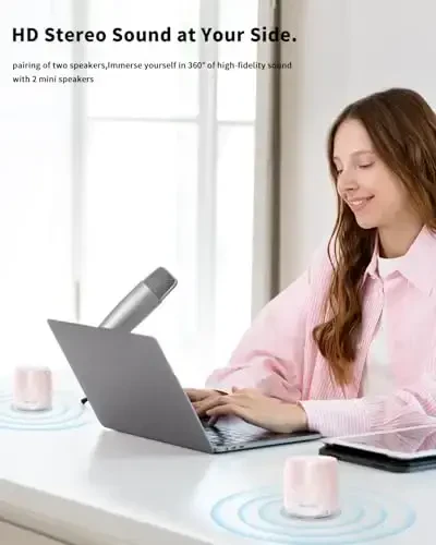 comiso Small Speaker, IPX7 Suv o‘tkazmaydigan Bluetooth karnay Stereo ovoz va kuchli bas bilan, Qo‘lsiz qo‘ng‘iroq bilan mini karnaylar, Dush, ichki va tashqi makon uchun portativ karnaylar, Erkaklar, ayollar uchun sovg‘a - 7