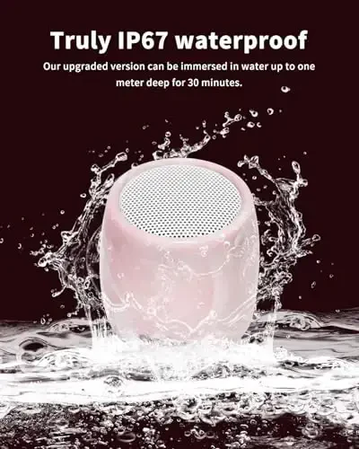 comiso Small Speaker, IPX7 Waterproof Bluetooth Speaker with Stereo Sound and Robust Bass, Mini Speakers with Hands-Free Call, Portable Speakers for Shower, Indoor & Outdoor, Gift for Men, Women - 3