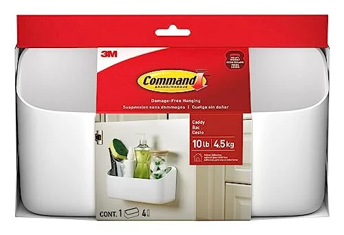 Command 10 Lb Large Organizing Caddy with 4 Command Strips, 9.91