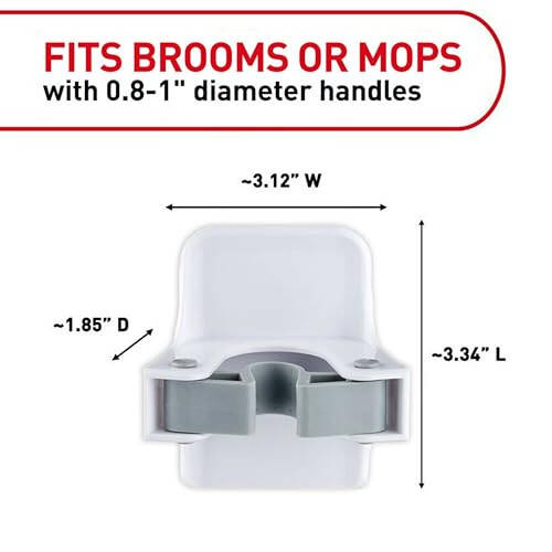 Command Broom and Mop Grippers, 2 Hangers and 4 Command Strips, Damage Free Hanging Wall Mount Broom and Mop Holder, Household Cleaning Organizer for Organization and Storage, Holds up to 4 lb - 2