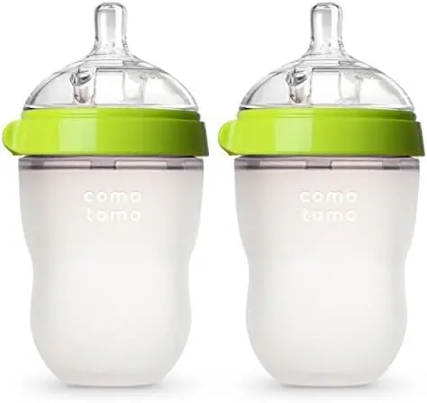 Comotomo Baby Bottle Double Pack, Green, 8oz (Pack of 12) 