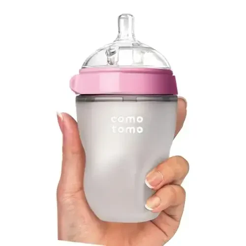 Comotomo Baby Bottle Single Pack, Pink, 8oz - 2