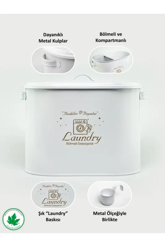Compartmentalized Metal Lid Scale Detergent Dispenser, Powder Det - 5