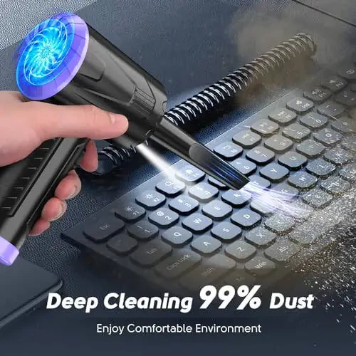 Compressed Air Duster Keyboard Cleaner - Cordless Electric Air Duster for Computer PC 110000RPM Canned Air Blower Spray Can Car Duster Cleaning - 4