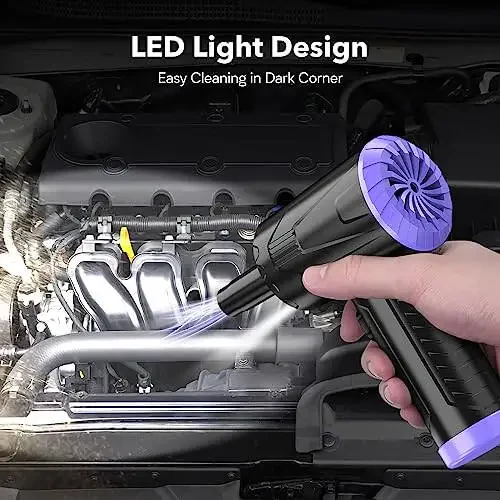 Compressed Air Duster Keyboard Cleaner - Cordless Electric Air Duster for Computer PC 110000RPM Canned Air Blower Spray Can Car Duster Cleaning - 6