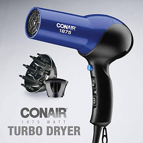 Conair 1875 Vatt Turbo Soch Quritgich, Ko'k/Qora - 7