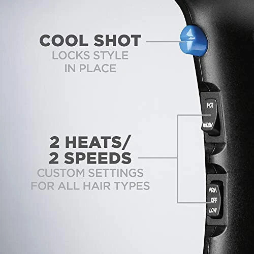 Conair 1875 Watt Turbo Hair Dryer, Blue/Black - 3