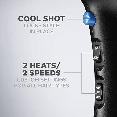 Conair 1875 Watt Turbo Hair Dryer, Blue/Black - 3