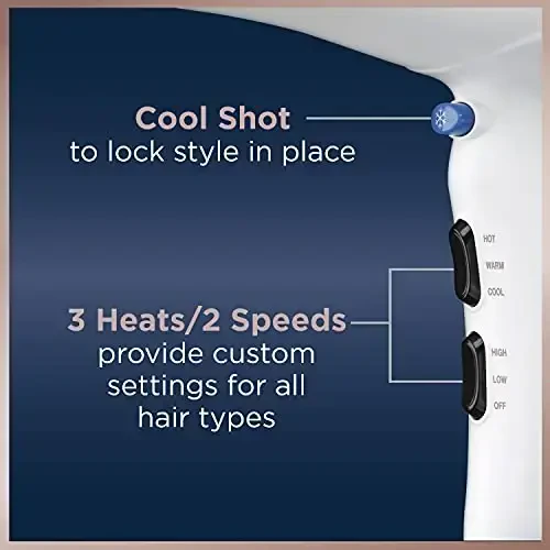 Conair Double Ceramic Hair Dryer | Blow Dryer with Ionic Conditioning | Includes Concentrator - 4