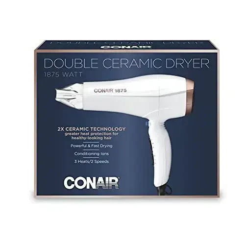 Conair Double Ceramic Hair Dryer | Blow Dryer with Ionic Conditioning | Includes Concentrator - 7