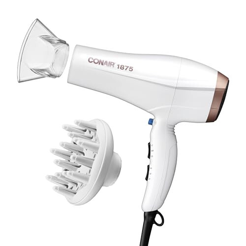 Conair Double Ceramic Hair Dryer with Diffuser | Blow Dryer with Ionic Conditioning | Includes Diffuser and Concentrator | ModazoneExclusive - 1