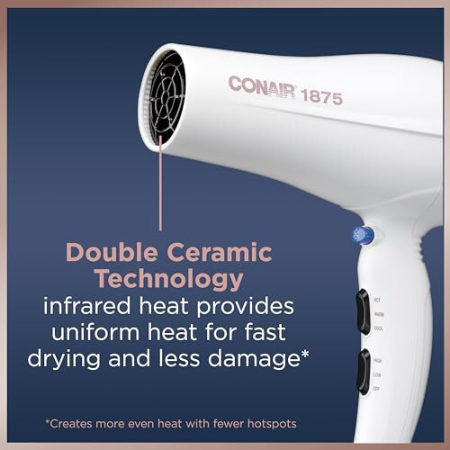 Conair Double Ceramic Hair Dryer with Diffuser | Blow Dryer with Ionic Conditioning | Includes Diffuser and Concentrator | ModazoneExclusive - 6