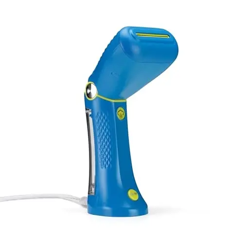 Conair Handheld Garment Steamer for Clothes - Power Steam: Small Size, Big Power - Great for Home, Office, or Travel with Dual Voltage for Worldwide Use, Blue - 4
