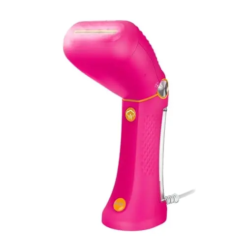Conair Handheld Garment Steamer for Clothes - Power Steam: Small Size, Big Power - Great for Home, Office, or Travel with Dual Voltage for Worldwide Use, Pink 