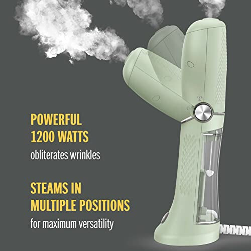 Conair Handheld Garment Steamer for Clothes - Power Steam: Small Size, Big Power - Great for Home, Office, or Travel with Dual Voltage for Worldwide Use, Mint Green - 3