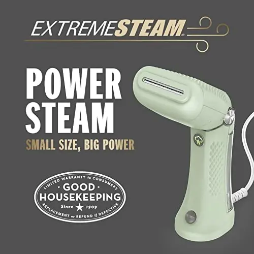 Conair Handheld Garment Steamer for Clothes - Power Steam: Small Size,Big Power - Great for Home,Office,or Travel with Dual Voltage-for Worldwide Use,Mint Green,(Pack of 2) - 5