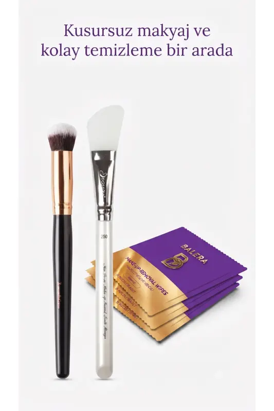 Concealer Brush Oval Shaped 136 + Pro Silicone Mask Brush 0280 Kzmprt - NASCITA